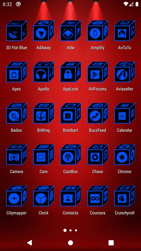 3D Flat Blue Icon Pack 2